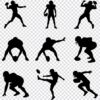 American football player silhouette SVG bundle