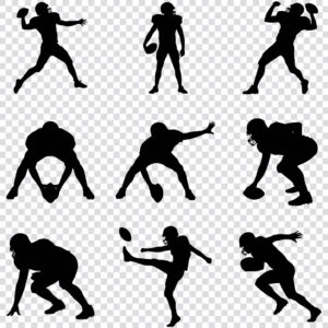 American football player silhouette SVG bundle