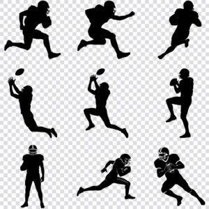 American football player silhouette SVG bundle