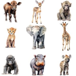 Watercolor baby safari animals clipart bundle