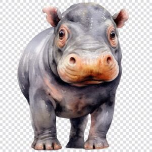 Watercolor baby safari animals clipart