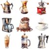 Watercolor coffee clipart bundle