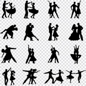 Couple dancing silhouette SVG bundle