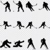 Ice hockey player silhouette SVG bundle