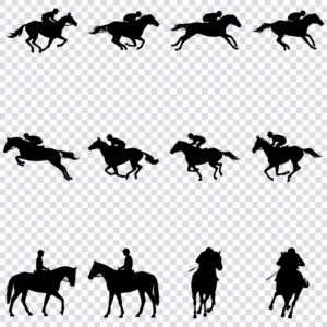 Jockey silhouette SVG bundle