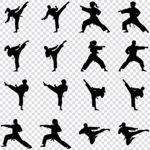 Karate silhouette SVG bundle