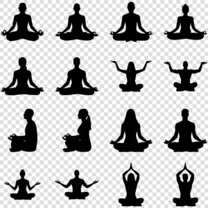 Meditation silhouette SVG bundle