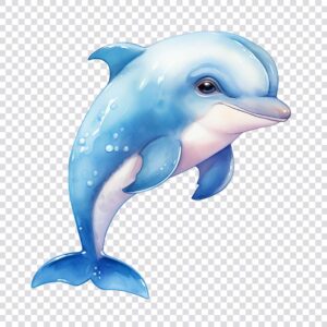 Watercolor sea animals clipart