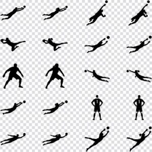 Soccer goalkeeper silhouette SVG bundle