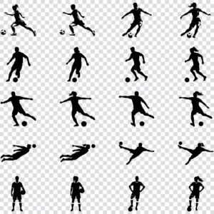 Soccer player silhouette SVG bundle