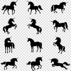 Unicorn silhouette SVG bundle