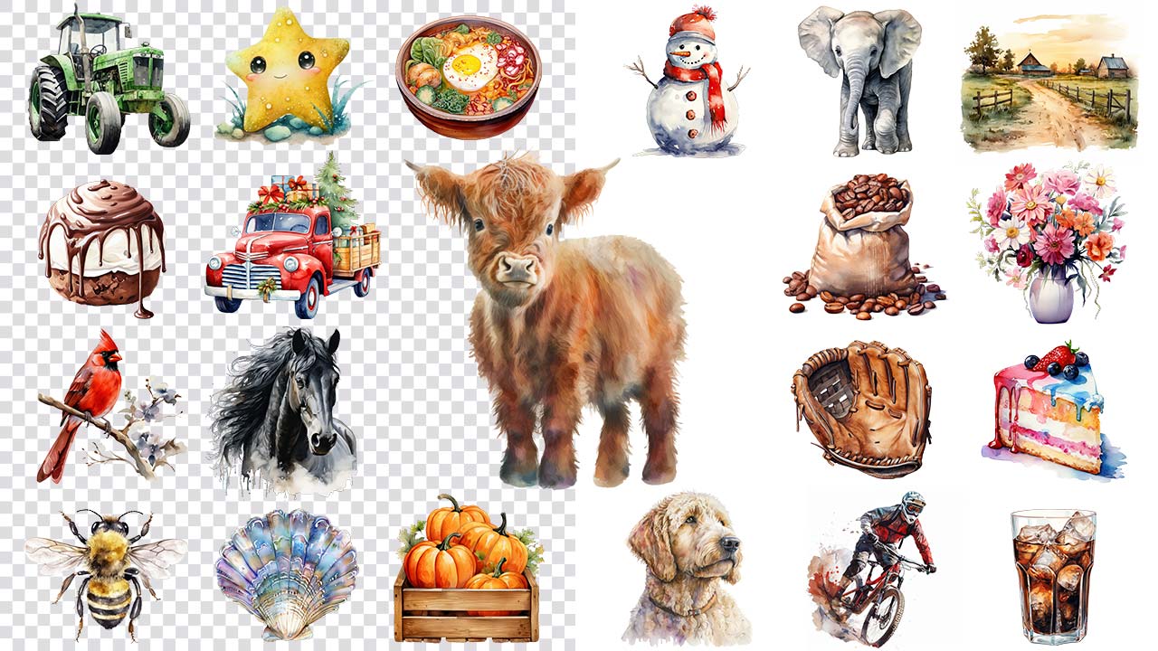 Watercolor clipart banner