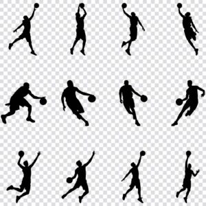 Basketball player silhouette SVG bundle