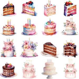 Watercolor birthday cake clipart bundle