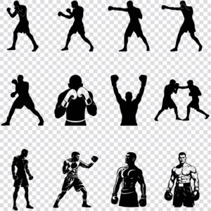 Boxer silhouette SVG bundle