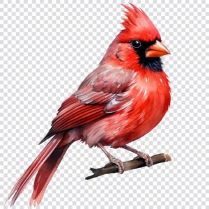 Watercolor cardinal clipart