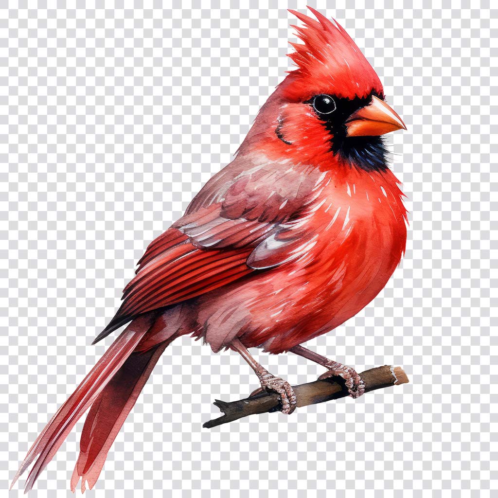 Watercolor cardinal clipart