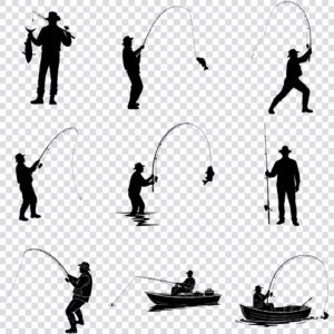 Fisherman silhouette SVG bundle