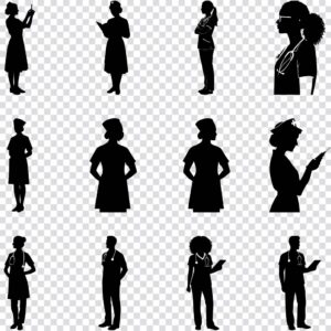 Nurse silhouette SVG bundle