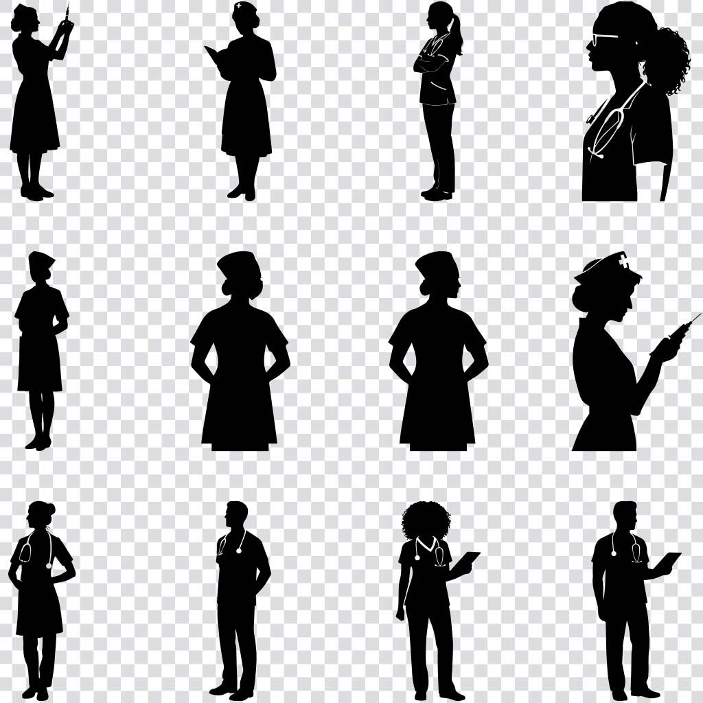 Nurse silhouette SVG bundle