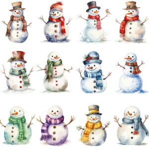 Watercolor snowman clipart bundle