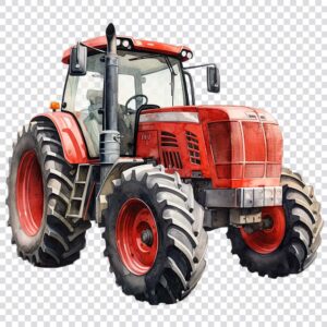Watercolor tractor clipart