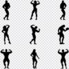 Bodybuilder silhouette SVG bundle