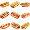 Watercolor hot dog clipart bundle