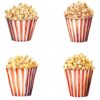 Watercolor popcorn clipart bundle