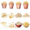 Popcorn watercolor clipart bundle