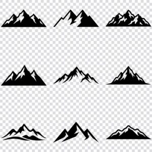 Mountain silhouette SVG bundle
