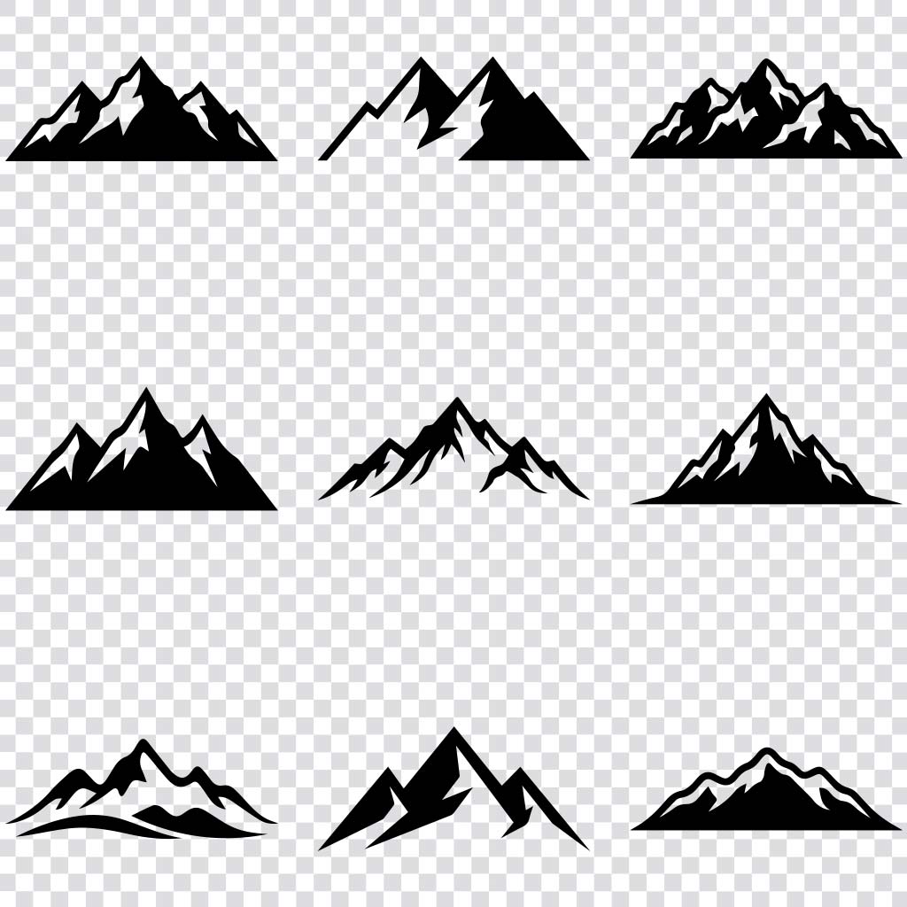 Mountain silhouette SVG bundle