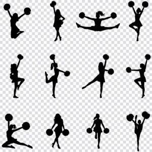 Cheerleader silhouette SVG bundle