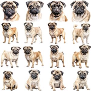 Watercolor pug clipart bundle