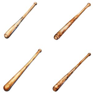 Watercolor baseball bat clipart bundle