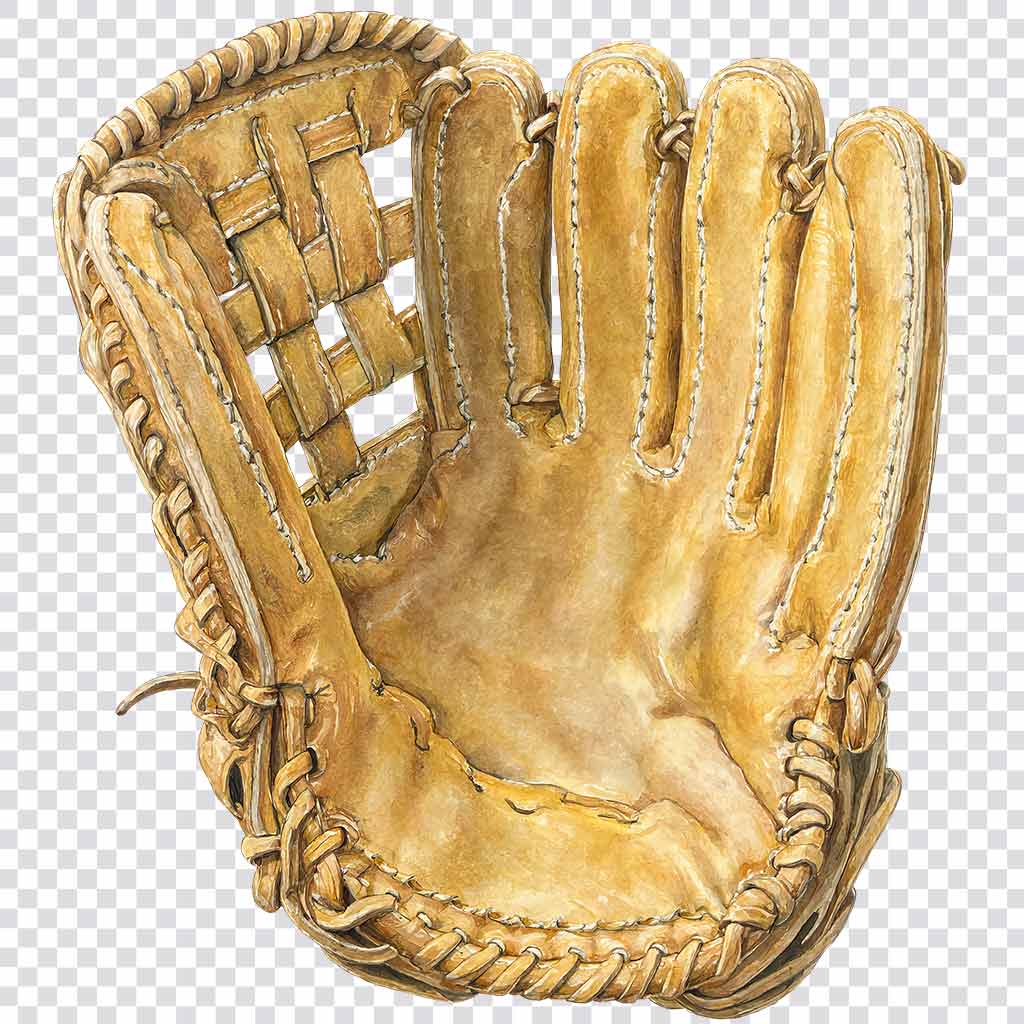 Watercolor baseball glove clipart