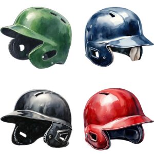 Watercolor baseball batting helmet clipart bundle