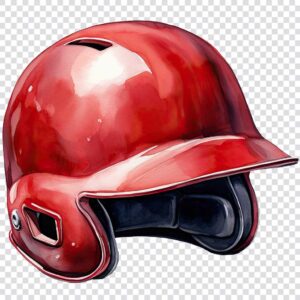 Watercolor baseball batting helmet clipart