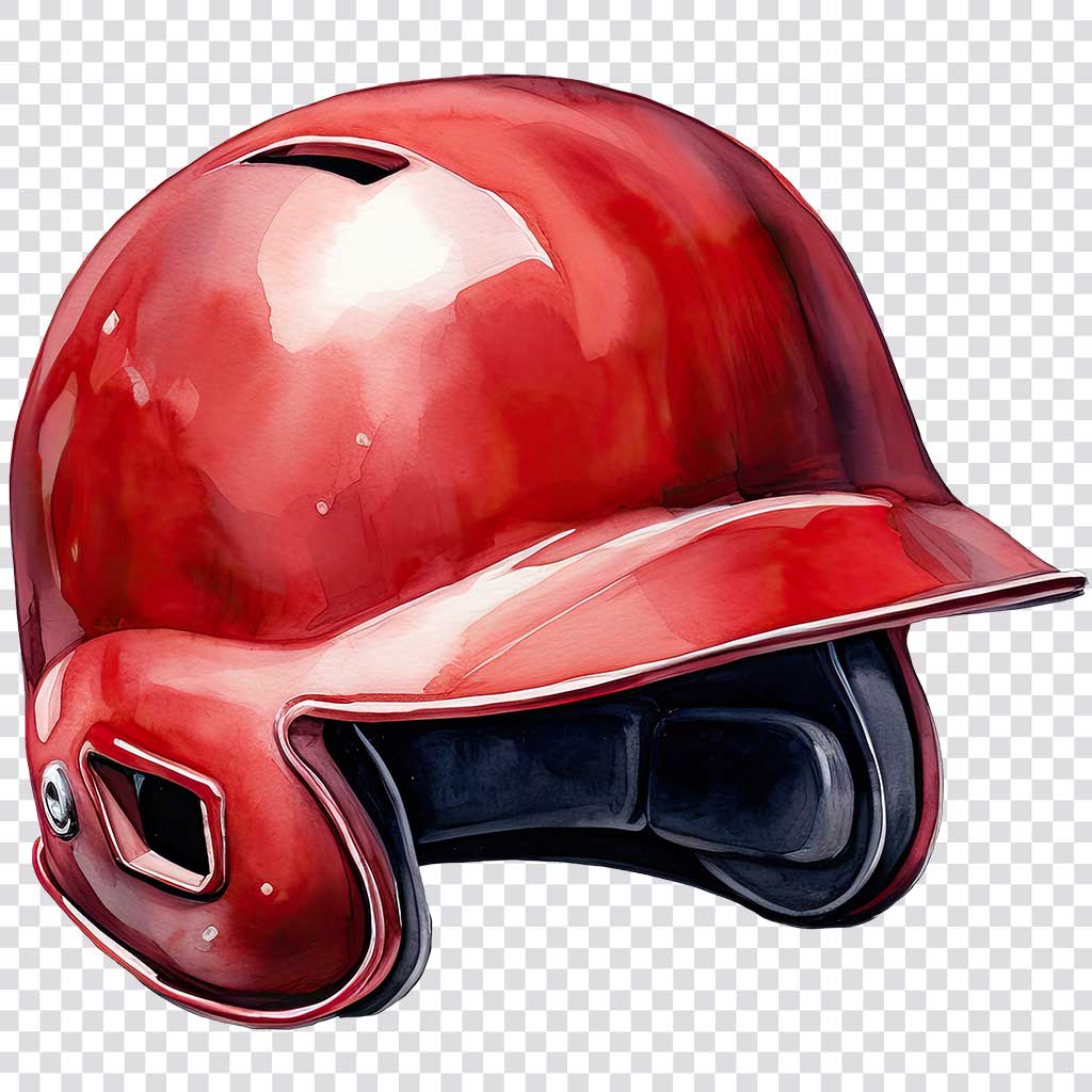 Watercolor baseball batting helmet clipart
