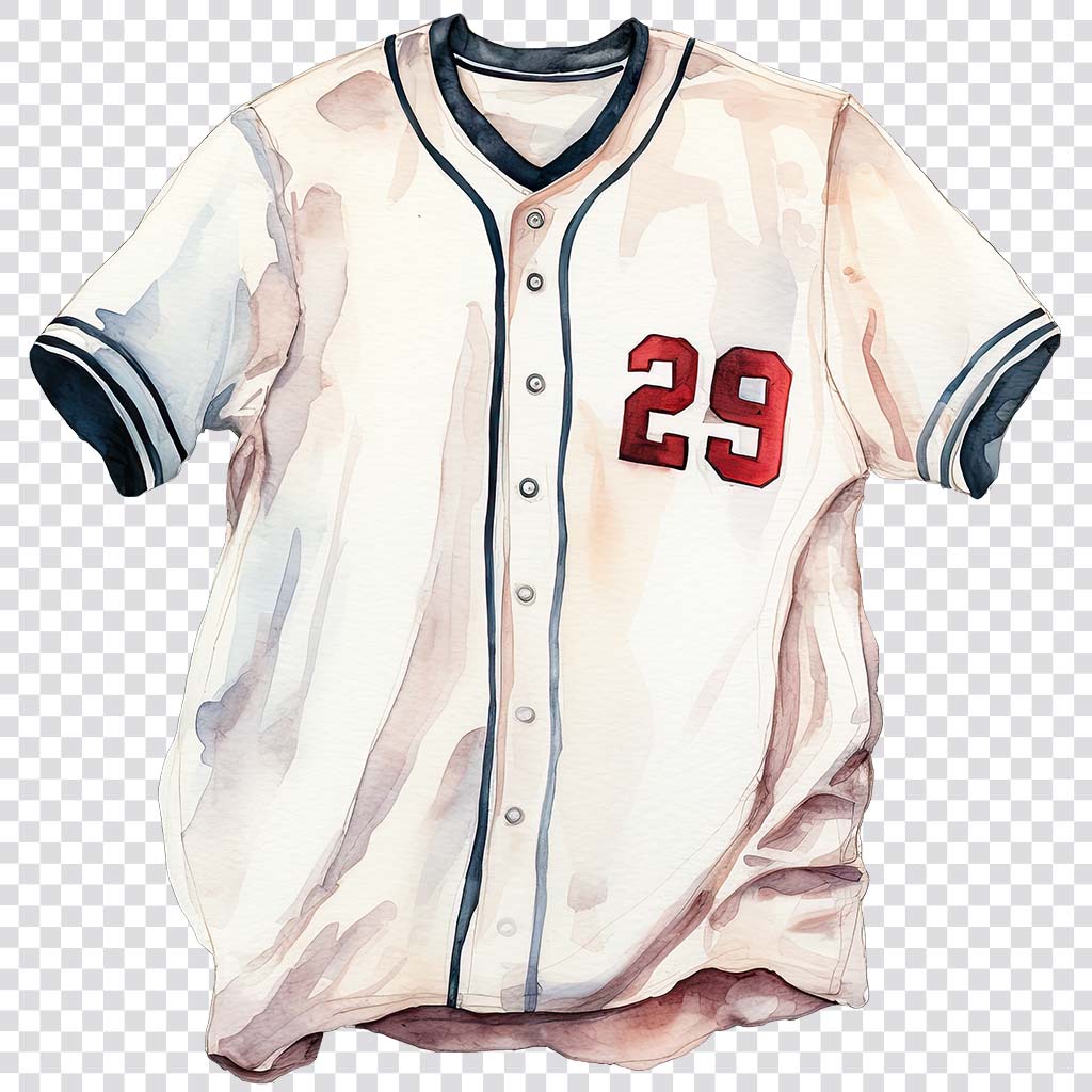 Watercolor baseball jersey clipart