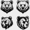 Bear head silhouette SVG bundle