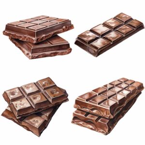 Watercolor chocolate bar clipart bundle