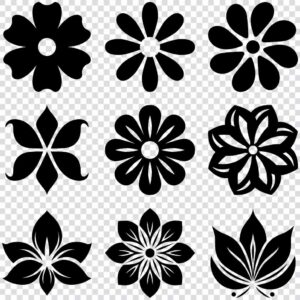 Flower silhouette SVG bundle
