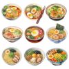 Watercolor ramen bowl clipart bundle