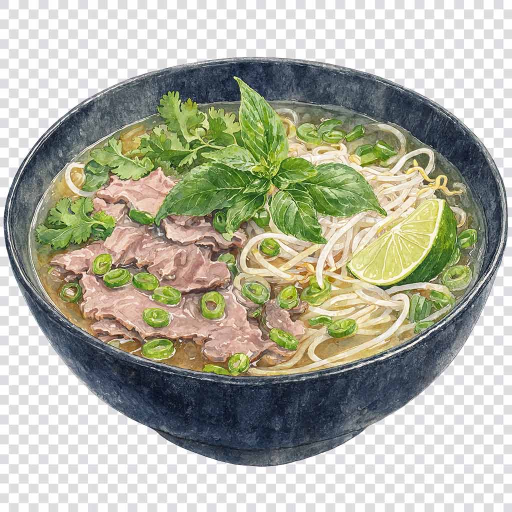 Watercolor Vietnamese Pho clipart