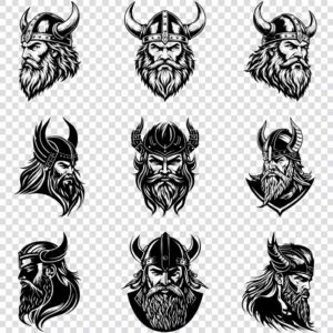 Viking warrior silhouette SVG bundle