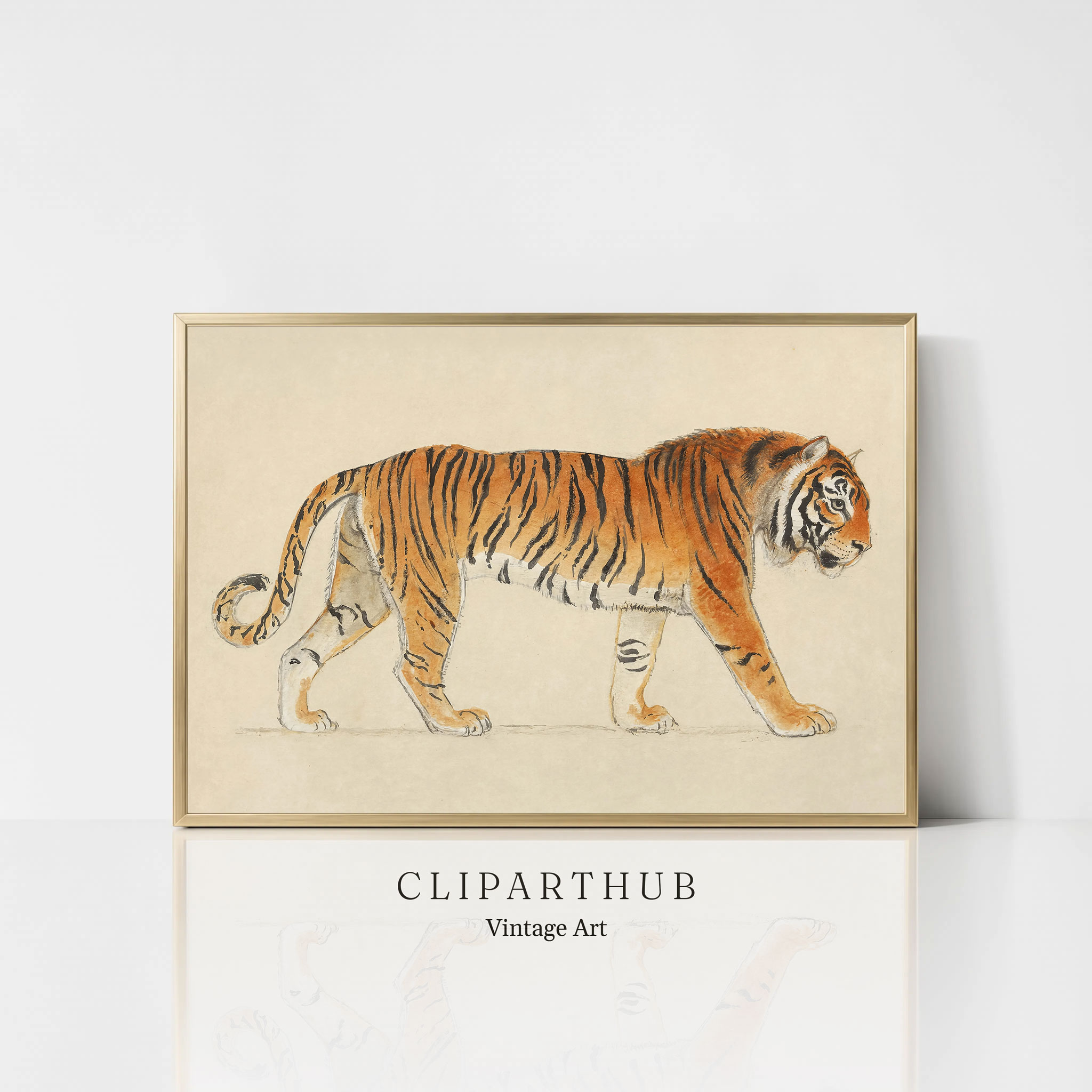 Vintage tiger painting