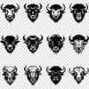 Bison head silhouette SVG bundle