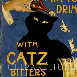 Catz Bitters Vintage Poster Closeup