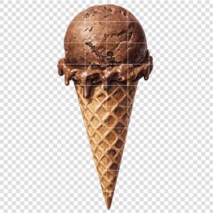 Chocolate ice cream watercolor clipart